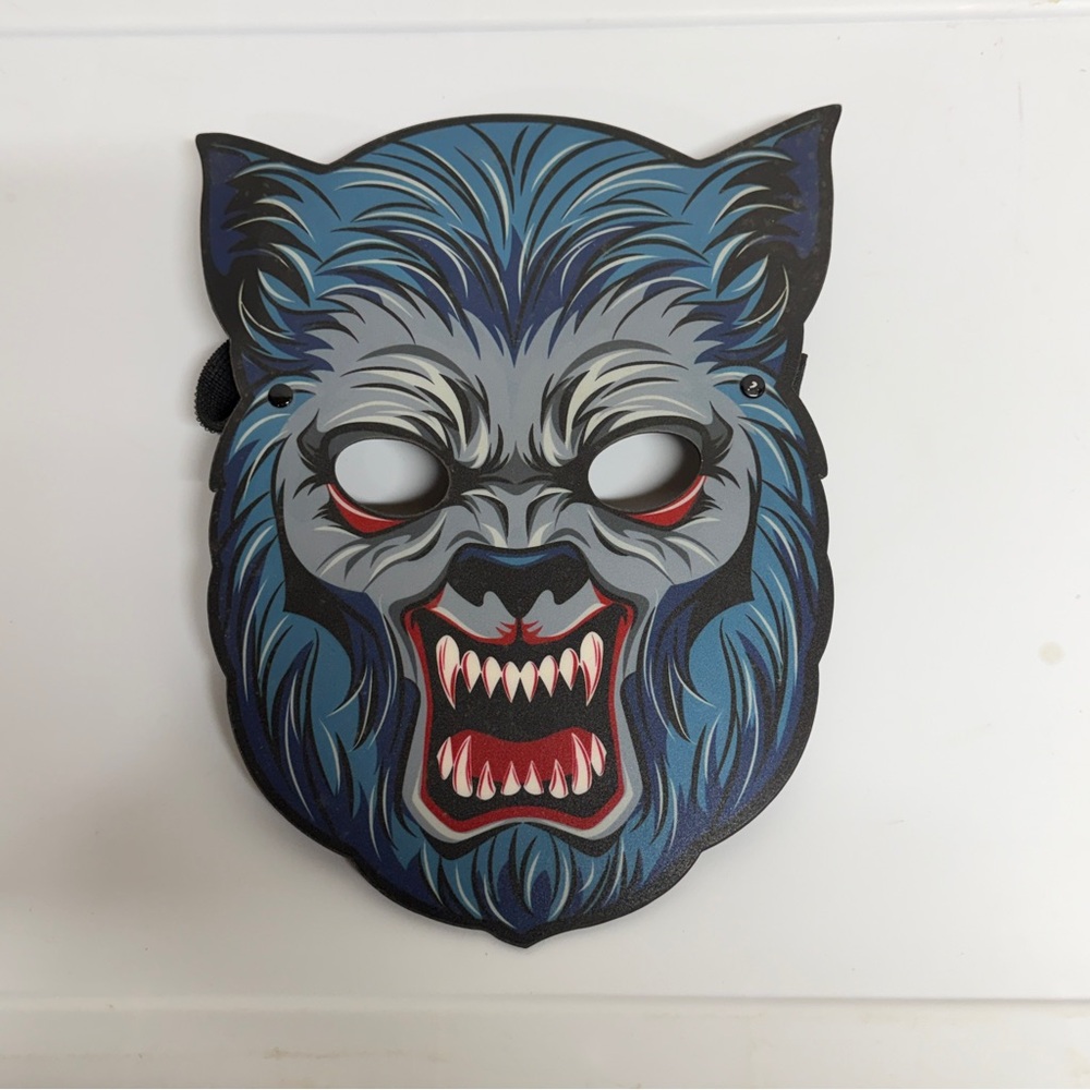 BeatSync Werewolf Gray Blue Light Up Responsive Mask Halloween Costume Decor